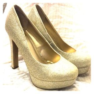 Sparkling champagne platform heels from Mossimo